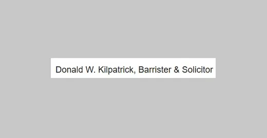 Donald W. Kilpatrick, Barrister & Solicitor reviews